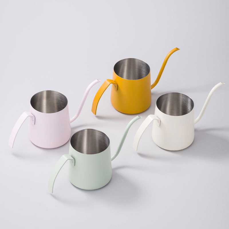 Coffee Tea Pots - グースネックスパウトティーポット、ステンレス鋼の手醸造コーヒーポット、長く狭いドリップ、250ml