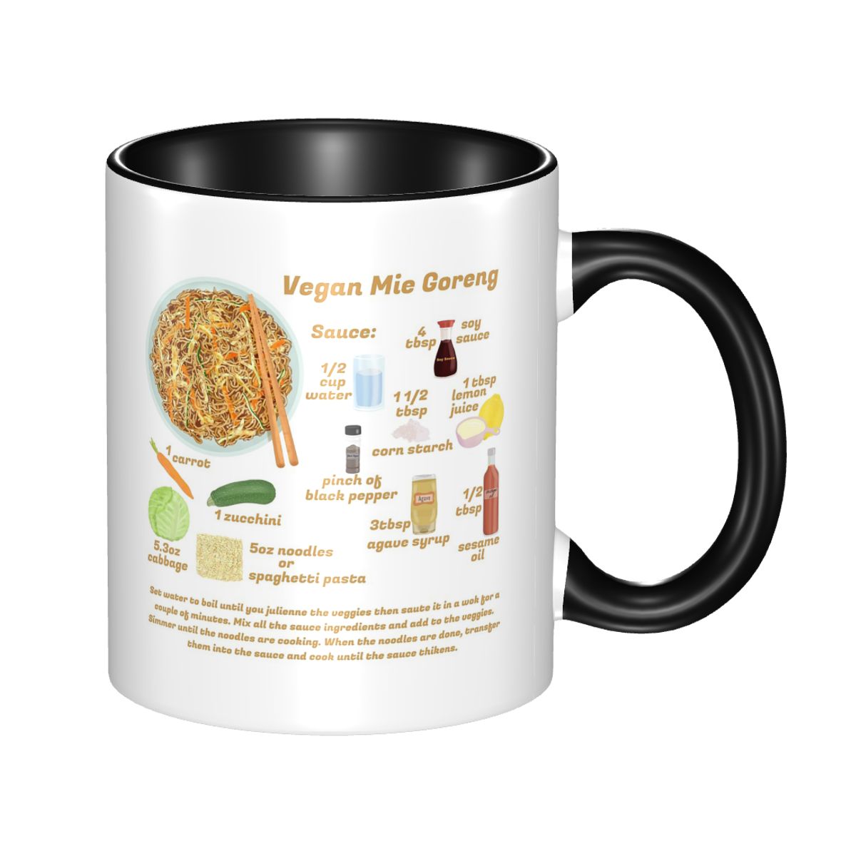 Coffee Tea Recipe - ミエゴレンインドミーインドネシアレシピビーガンマグ面白いセラミックコーヒーカップティーマグカップミルクカップドリンクウェアギフト女性男性向け