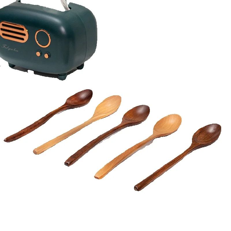 Tea Coffee Utensils - 1pc 木製スプーン食器キッチン調理器具ツールスープティースプーンケータリング調理ツールコーヒースープティースプーンハニースプーン