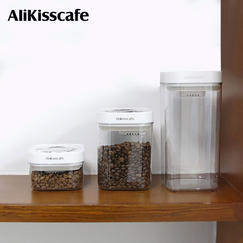Coffee Tea Bean - AliKisscafe コーヒー豆保存容器真空密閉タンクジャーティー缶エスプレッソマシンアクセサリーキッチンバリスタツール