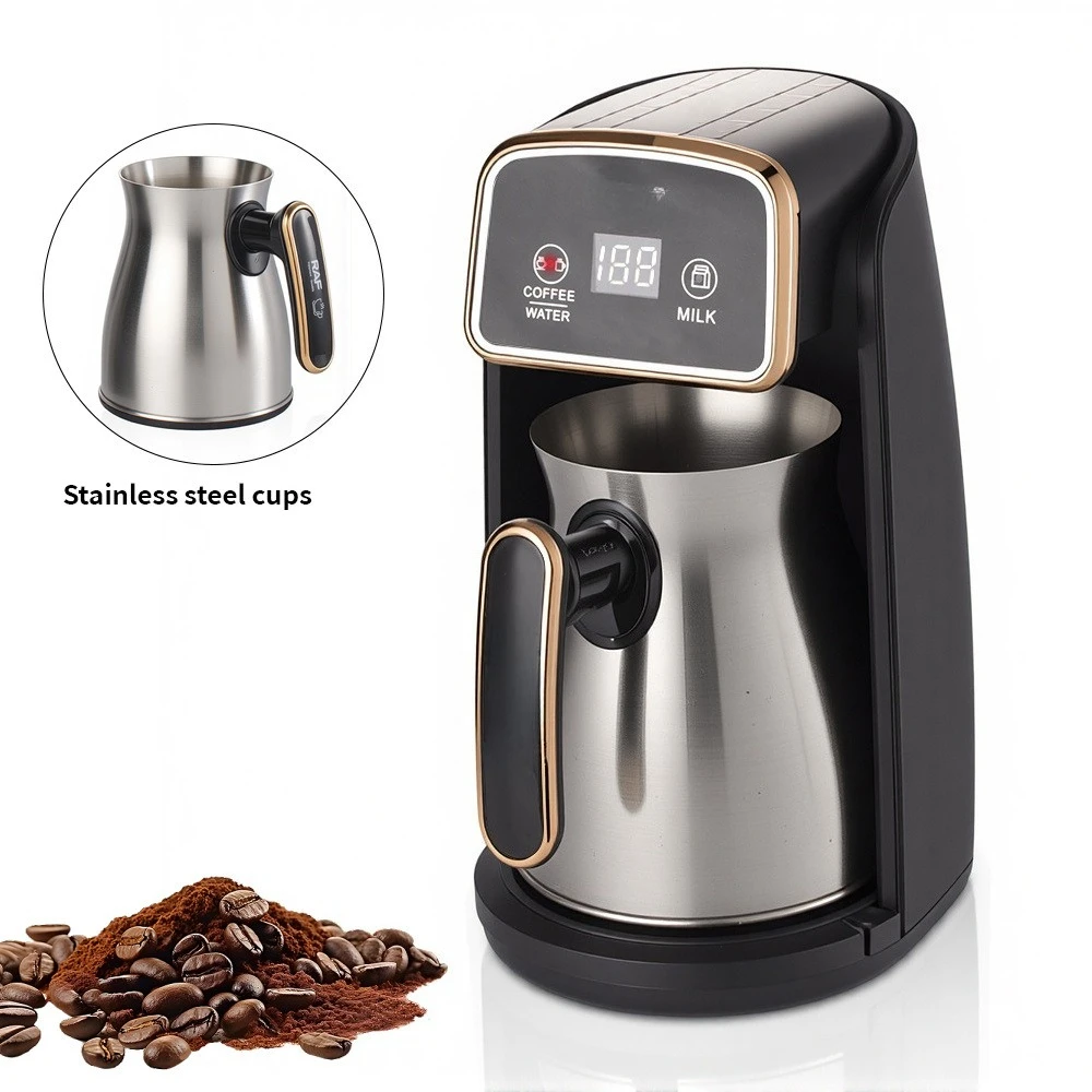 Tea Coffee Utensils - 電気コーヒーメーカー ステンレス鋼カップ トルココーヒーメーカー ティーメーカー ミルクヒーター ポータブル旅行用電気エスプレッソ器具