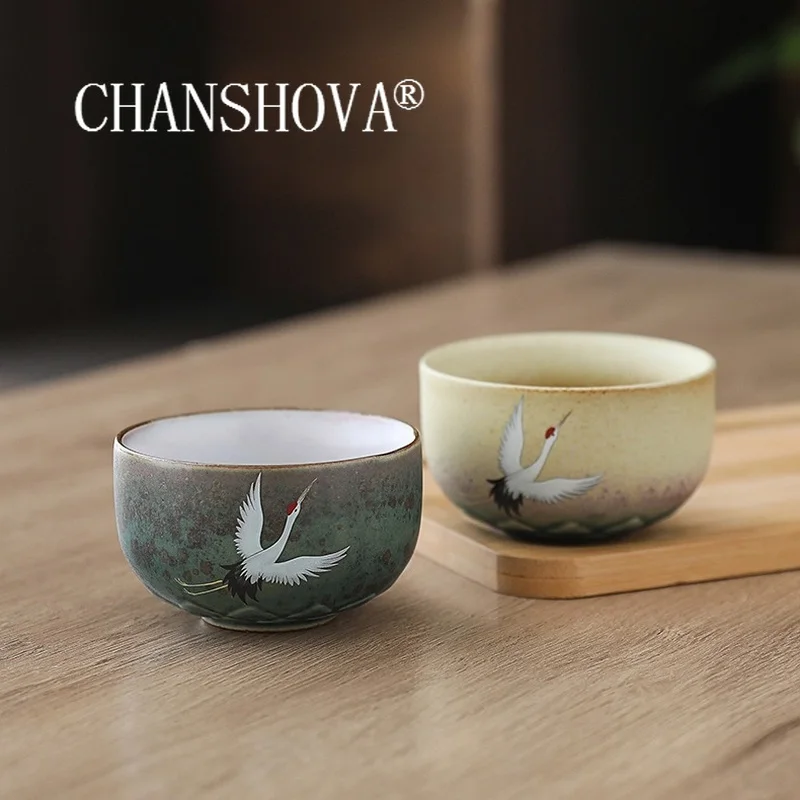 Coffee Tea In Chinese - CHANSHOVA 100 ミリリットル中国のレトロなスタイルの窯変更手作りセラミックティーカップ中国磁器ティーカップコーヒーカップ茶碗セット H501