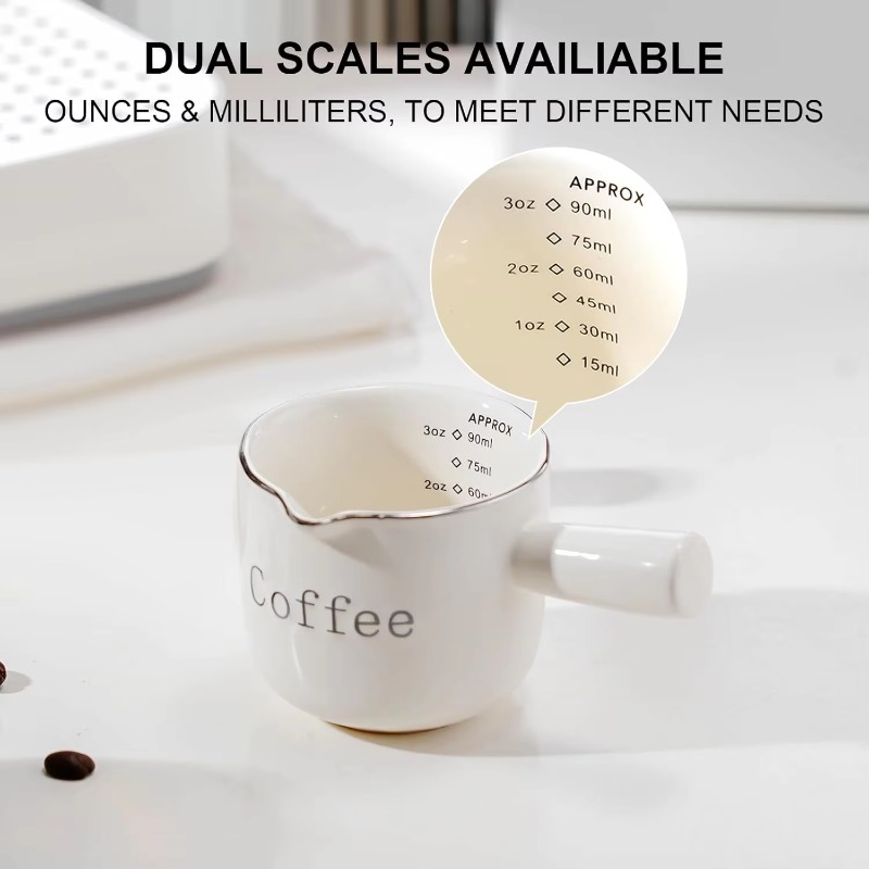 Coffee Tea Milk - ハンドル付きミニセラミックコーヒーカップ,V字型注ぎ口,ミルクラテ,クリーマー,ブレンダー,エスプレッソ,測定,ティーアクセサリー
