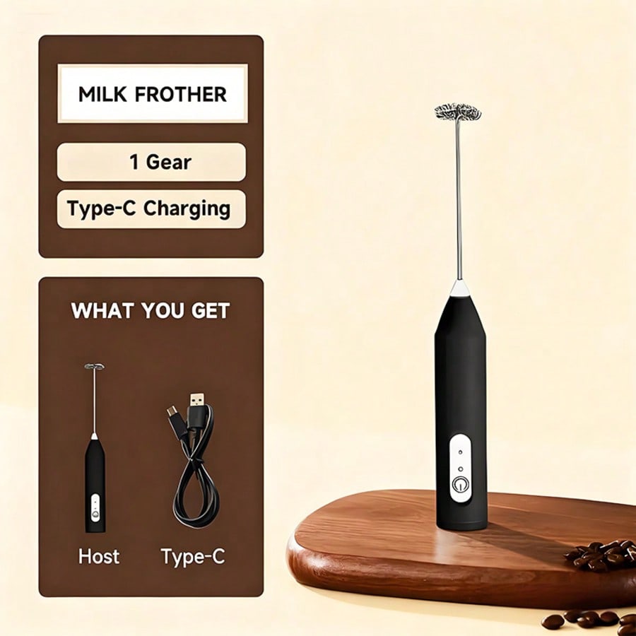 Coffee Tea Milk - 1パック入りハンドヘルド電動ミキサー、卵ビーター、ミルク泡立て器、コーヒー、ラテ、カプチーノ泡立て器、抹茶ブレンダー、キッチンガジェット