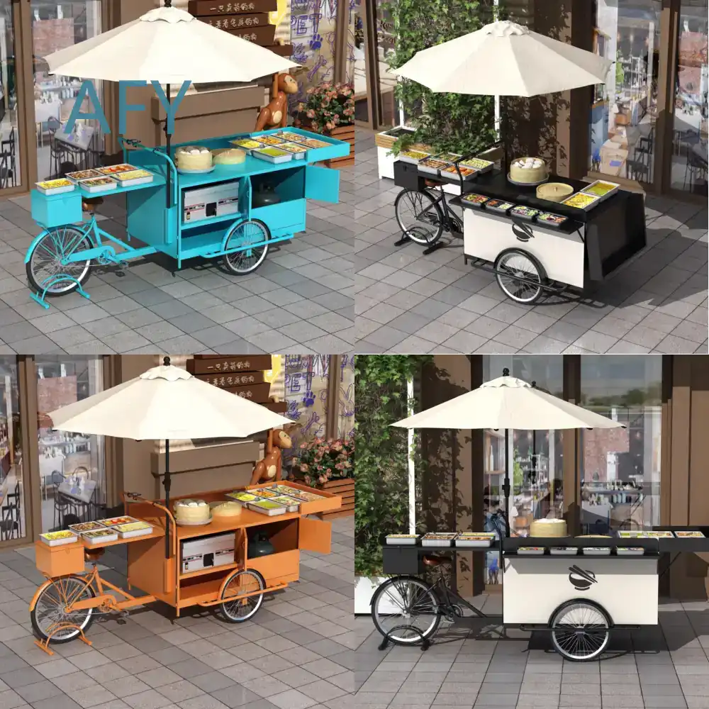 Coffee Tea Vendor - 鍛鉄製移動式ポップコーンカート、夜市用レモンティー・コーヒー屋台、もち米団子販売車