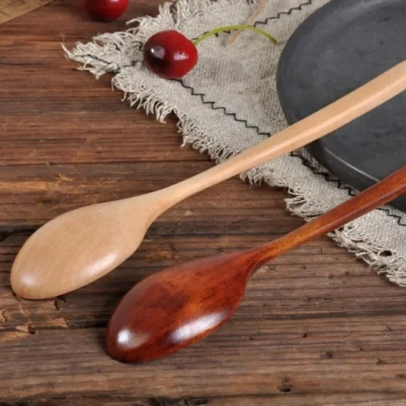 Tea Coffee Utensils - 1/2Pc 木製スプーン食器キッチンスープティースプーンケータリング調理ツールコーヒースープティースプーンハニースプーン調理器具ツール