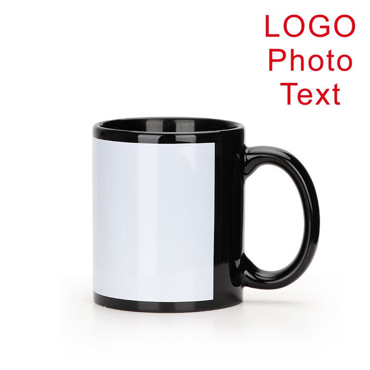 ブラックカップ DIY ロゴセラミック 350 ミリリットル - Coffee Tea Logo のレビューと価格