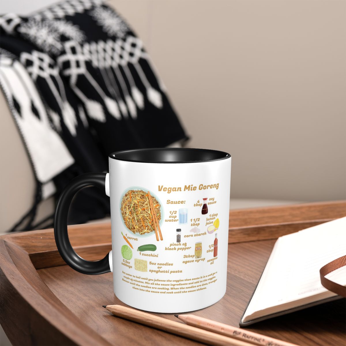 ミエゴレンインドミーインドネシアレシピビーガンマグ面白いセラ - Coffee Tea Recipe のレビューと価格