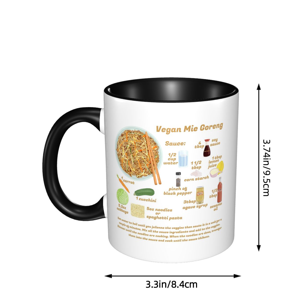 ミエゴレンインドミーインドネシアレシピビーガンマグ面白いセラ - Coffee Tea Recipe のレビューと価格