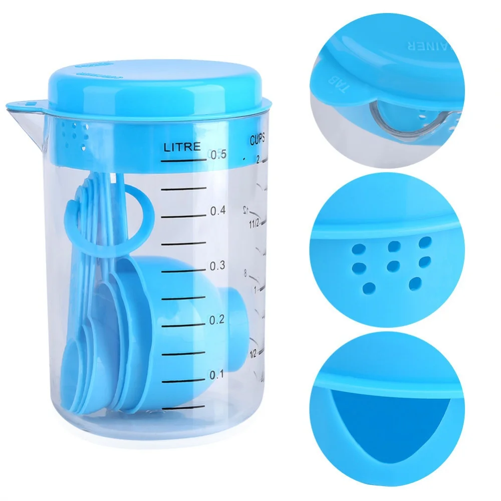 7 ピース/セットプラスチック計量カップとスプーン紅茶コーヒ - Tea Coffee Utensils のレビューと価格