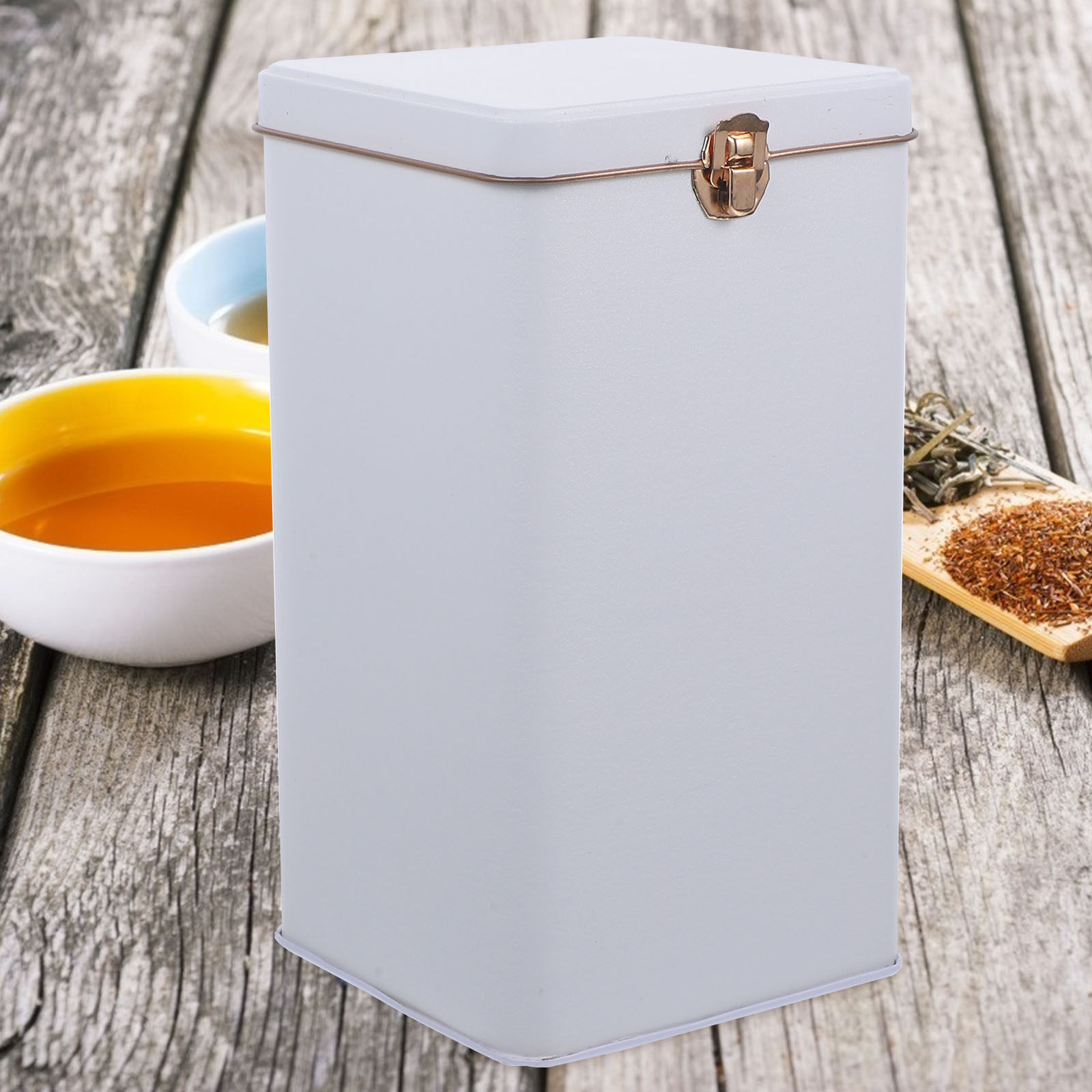 丈夫なブリキ製の茶葉・コーヒー豆用保存容器、気密性のある茶筒 - Coffee Tea Bean Leaf のレビューと価格