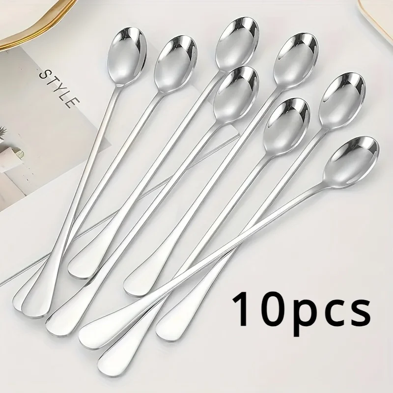 ステンレススチール 1/10 個 ロングハンドルスプーンセッ - Tea Coffee Utensils のレビューと価格