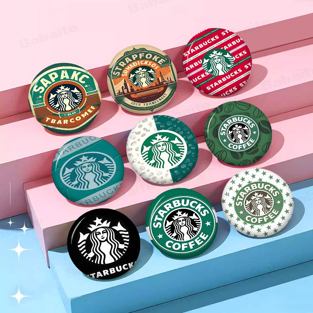 クールなS-Starbucksロゴ入りブリキピンバッジ、カス - Coffee Tea Logo のレビューと価格