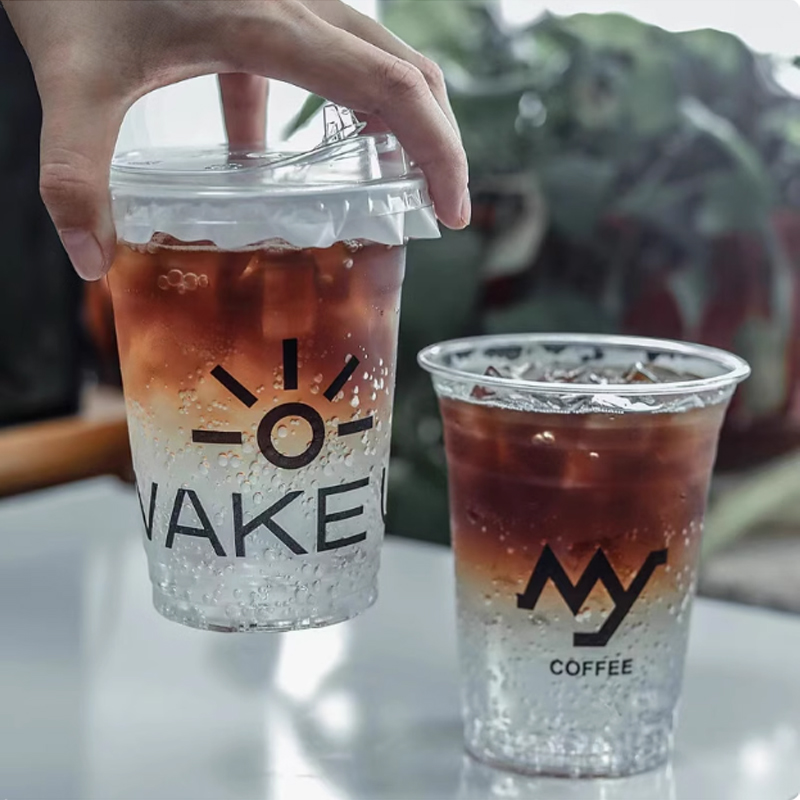 カスタマイズされたロゴのY字型プラスチックカップ、バブルティ - Coffee Tea Logo のレビューと価格
