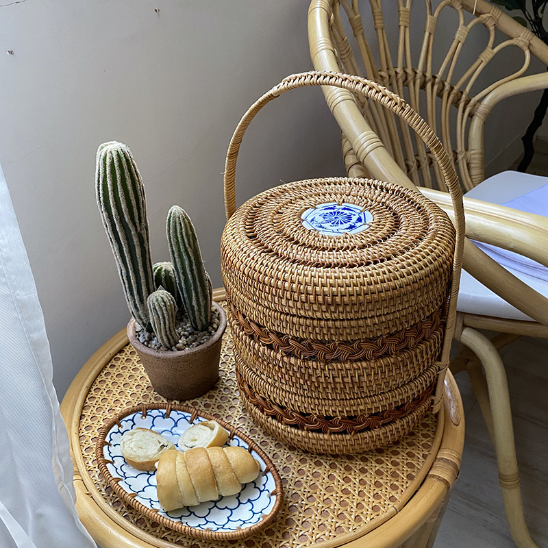 ベトナム産ラタン製二層フードボックス、卓上コーヒーテーブル、 - Vietnam Coffee Tea のレビューと価格