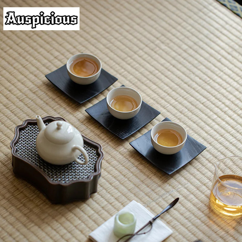 家庭用断熱用ランチョンマット、レトロな無垢材コースター、コー - Coffee Tea In Chinese のレビューと価格