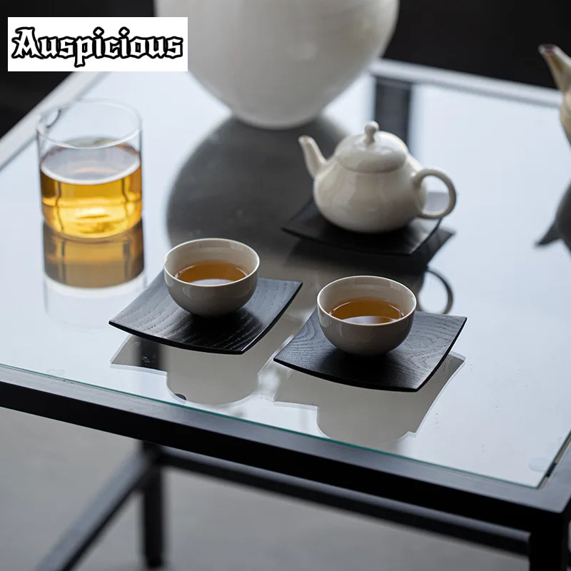 家庭用断熱用ランチョンマット、レトロな無垢材コースター、コー - Coffee Tea In Chinese のレビューと価格