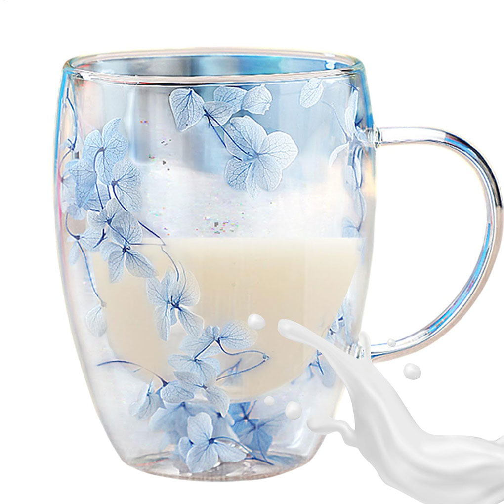 二重壁ガラスマグクリスタルカップドライフラワーティーカップ  - Tea And Coffee Fusion のレビューと価格