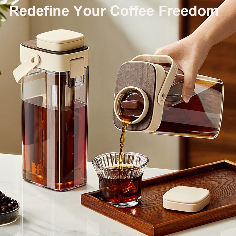 コールドブリューコーヒーピッチャー、漏れ防止密閉型アイスコー - Coffee Tea Pots のレビューと価格