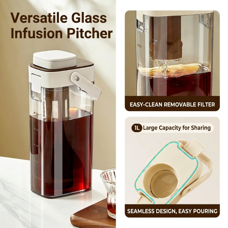 コールドブリューコーヒーピッチャー、漏れ防止密閉型アイスコー - Coffee Tea Pots のレビューと価格