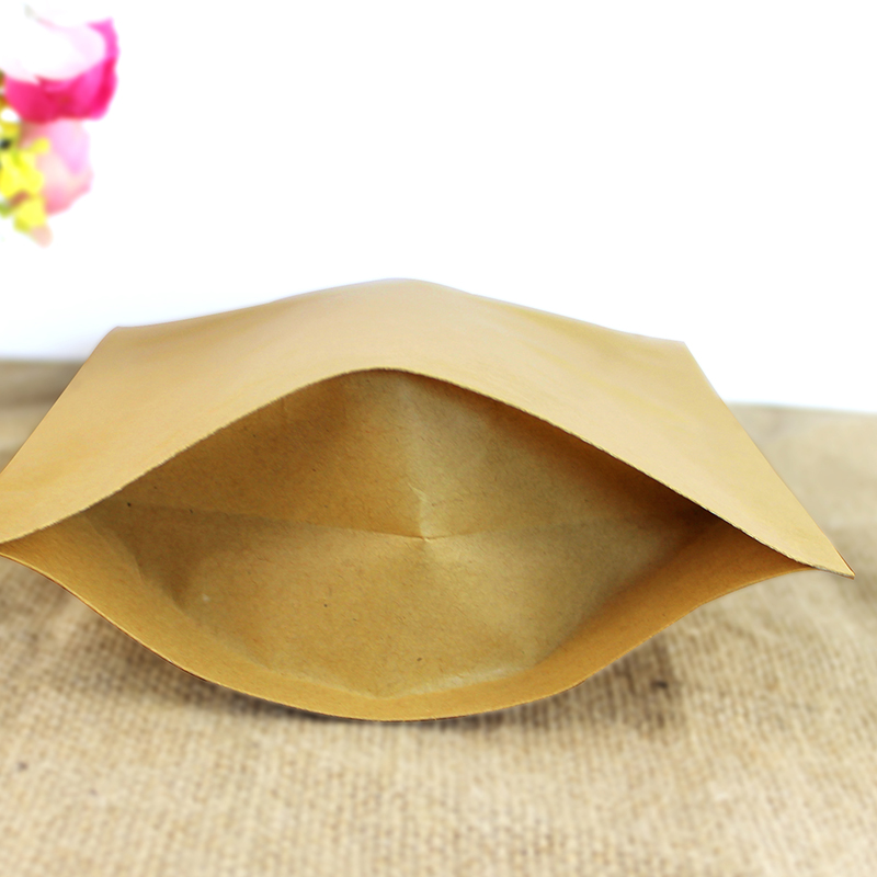 100枚入り自立式クラフト紙アルミジップロック保存袋 DIY - Coffee Tea In Chinese のレビューと価格