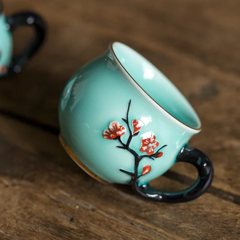 中国の手作り梅模様セラミックティーカップ小さなコーヒーカップ - Coffee Tea In Chinese のレビューと価格