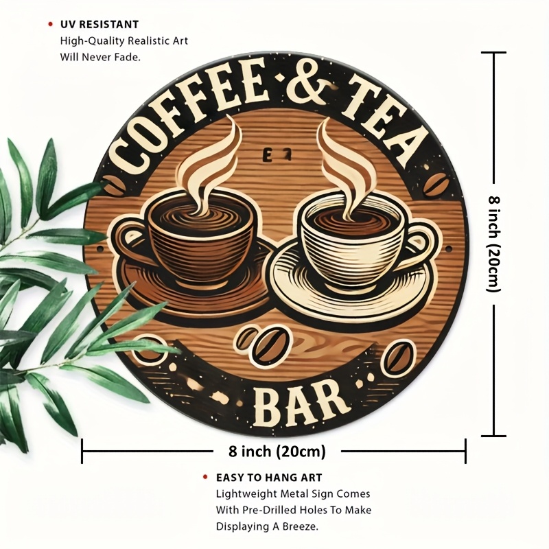 [2D フラット] アルミニウム製コーヒーと紅茶の看板、レト - Coffee Tea Logo のレビューと価格