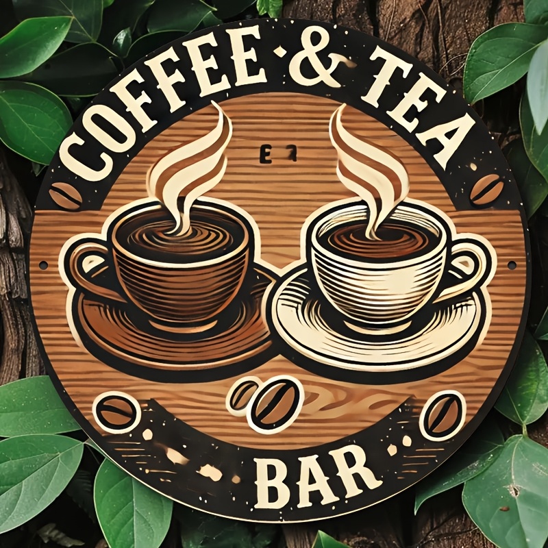 [2D フラット] アルミニウム製コーヒーと紅茶の看板、レト - Coffee Tea Logo のレビューと価格