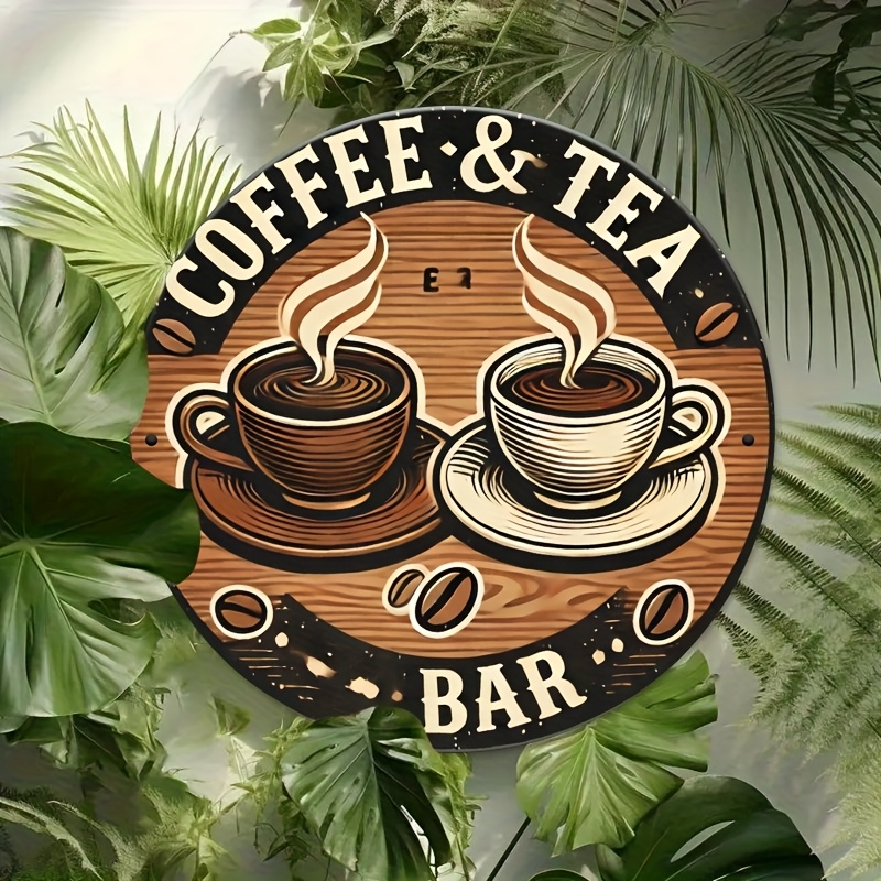 [2D フラット] アルミニウム製コーヒーと紅茶の看板、レト - Coffee Tea Logo のレビューと価格