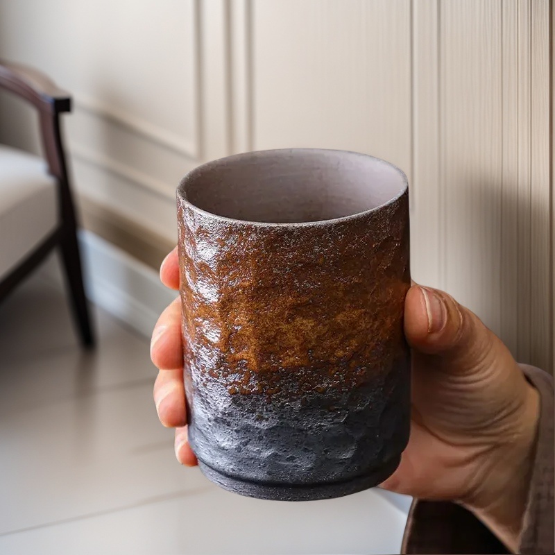 ヴィンテージ手作り中国石器マグカップ - 家庭&オフィス用の - Coffee Tea In Chinese のレビューと価格