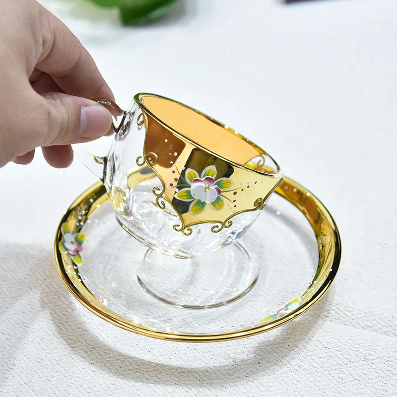 1pc 北欧スタイルライト高級エナメルフラワーコーヒーカップ - Tea Coffee Utensils のレビューと価格