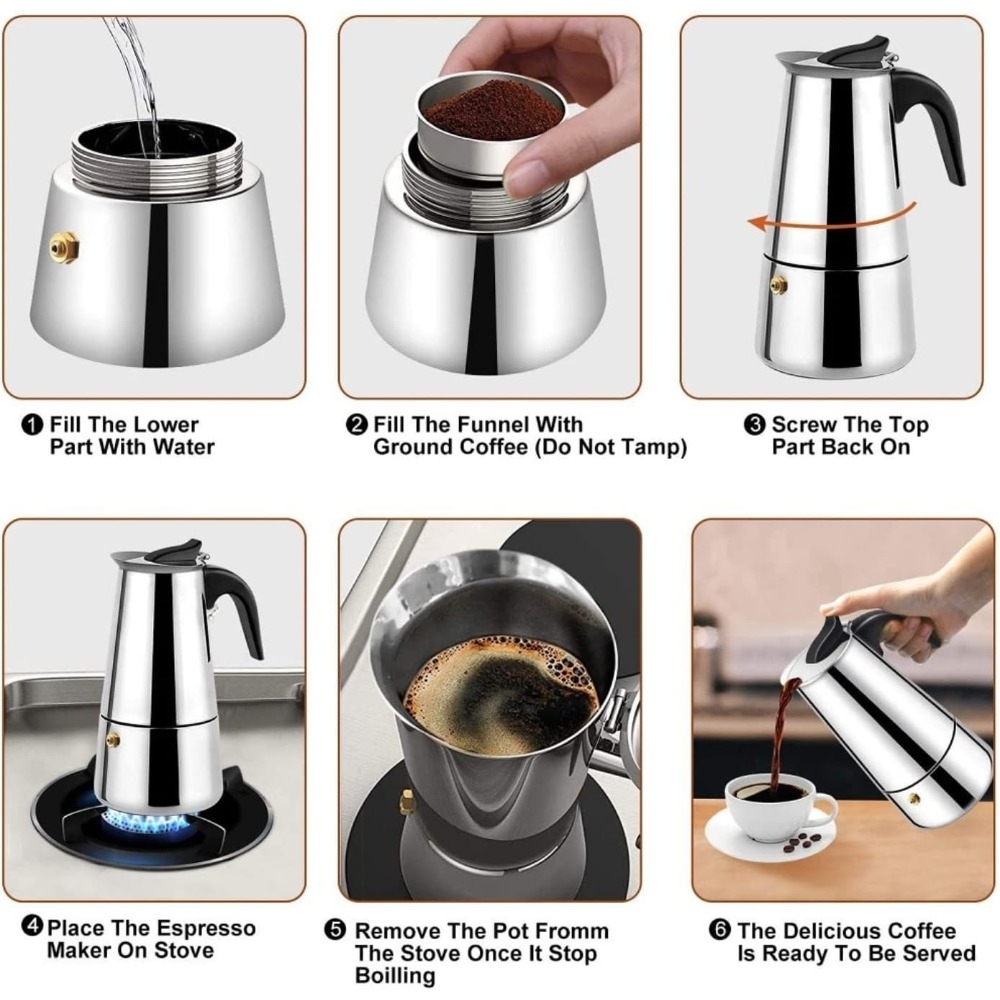 モカコーヒーポット ステンレス鋼エスプレッソポット コーヒー - Coffee Tea Pots のレビューと価格