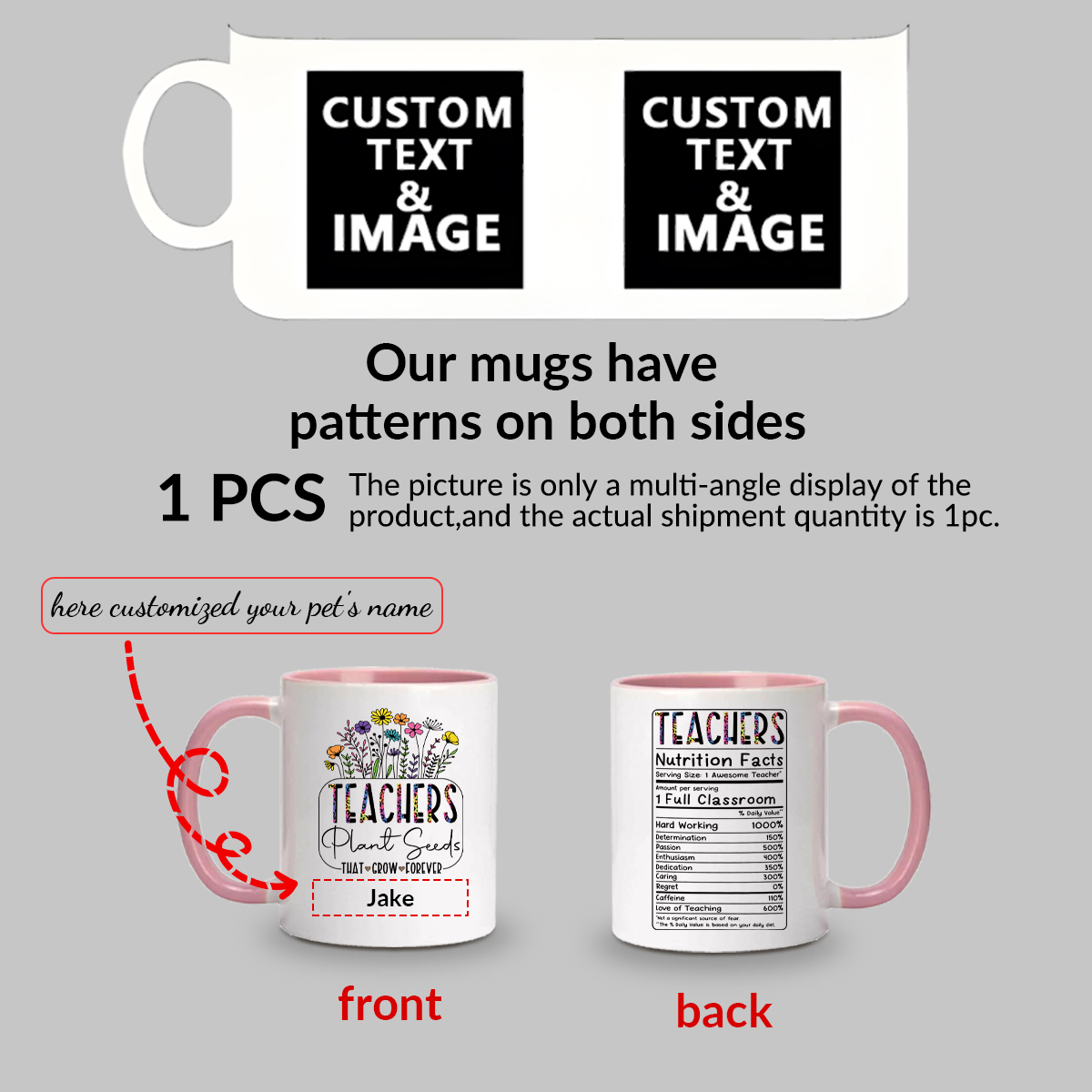 教師用のカスタマイズ可能な名前のウォーターカップ,3色のパー - Coffee Tea Logo のレビューと価格